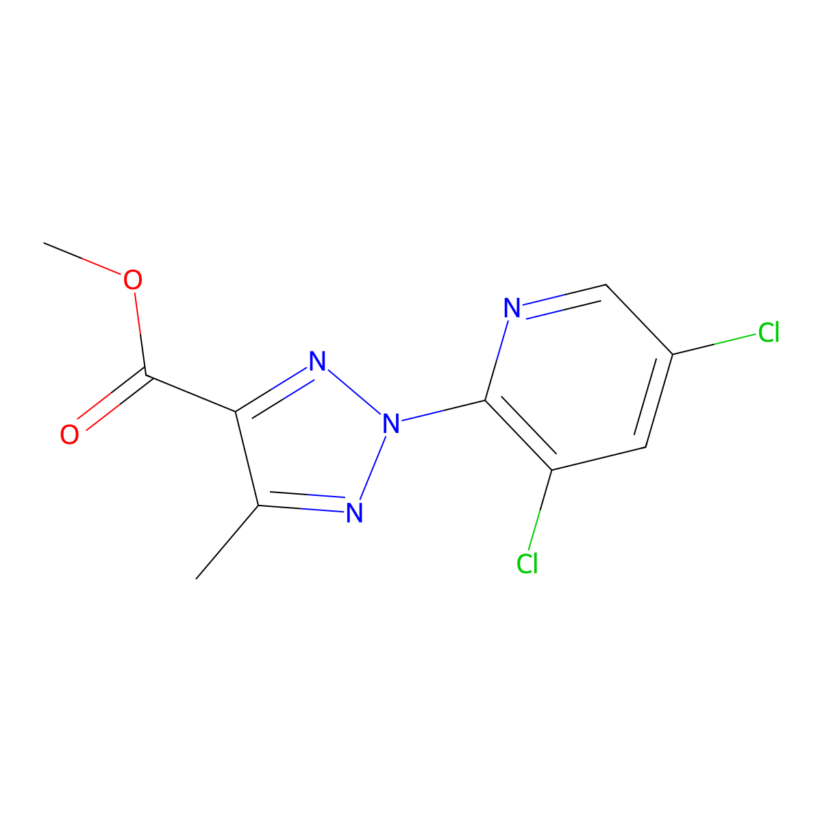 Methyl 2-(3,5-dichloropyridin-2-yl)-5-methyl-2H-1,2,3-triazole-4-carboxylate molecular structure, CAS 1431729-34-8