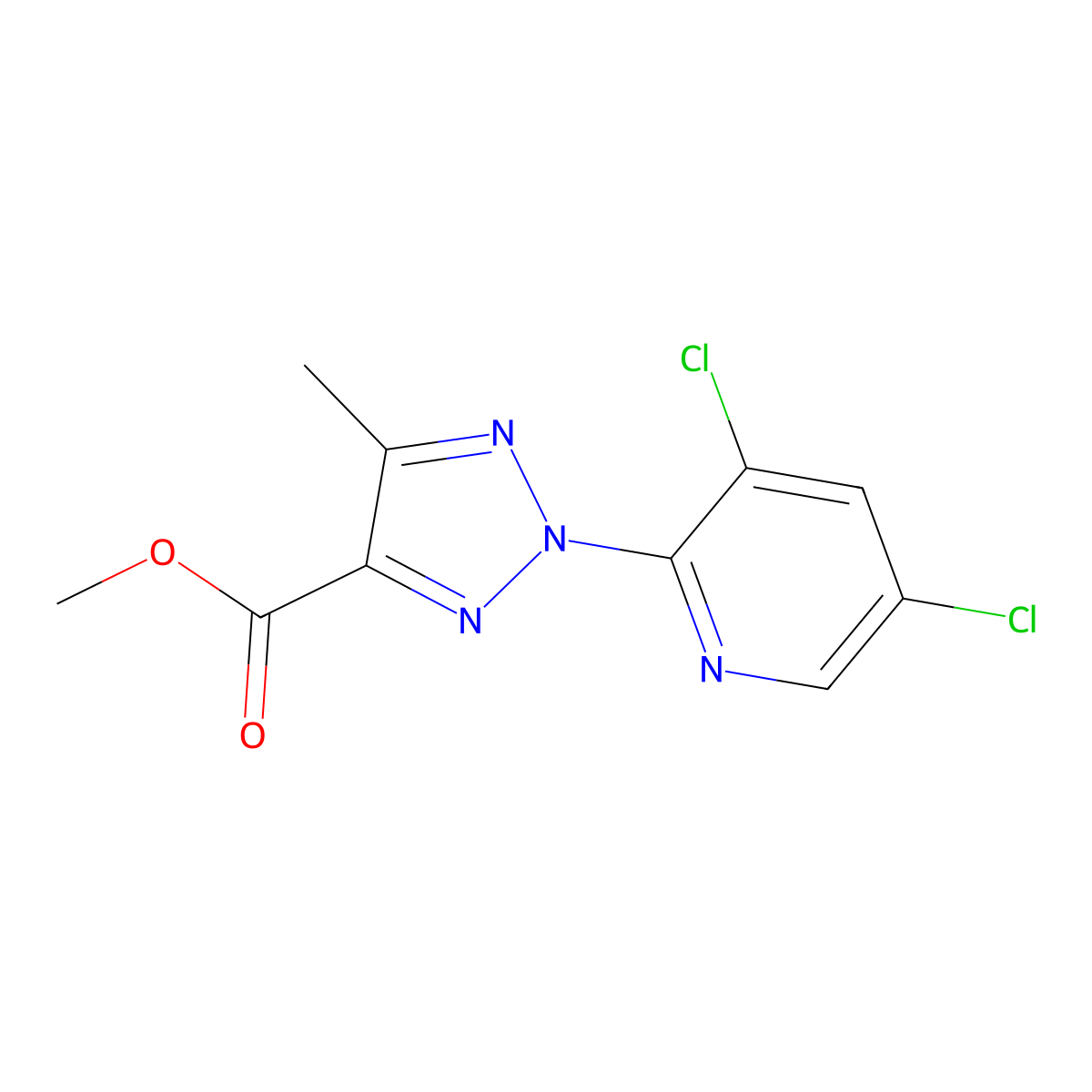 Methyl 2-(3,5-dichloropyridin-2-yl)-5-methyl-2H-1,2,3-triazole-4-carboxylate molecular structure, CAS 1431729-34-8