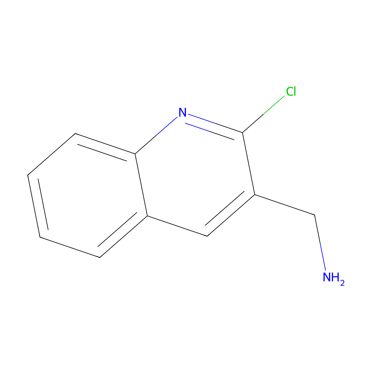 (2-Chloroquinolin-3-yl)methanamine molecular structure, CAS 1431729-39-3