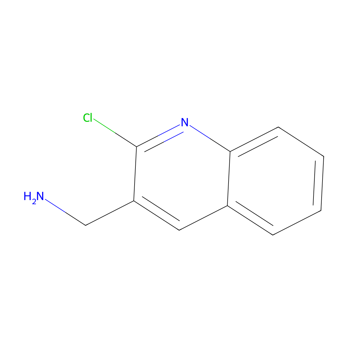 (2-Chloroquinolin-3-yl)methanamine molecular structure, CAS 1431729-39-3