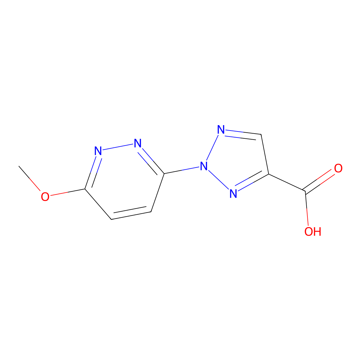 2-(6-Methoxypyridazin-3-yl)-2H-1,2,3-triazole-4-carboxylic acid molecular structure, CAS 1431729-49-5