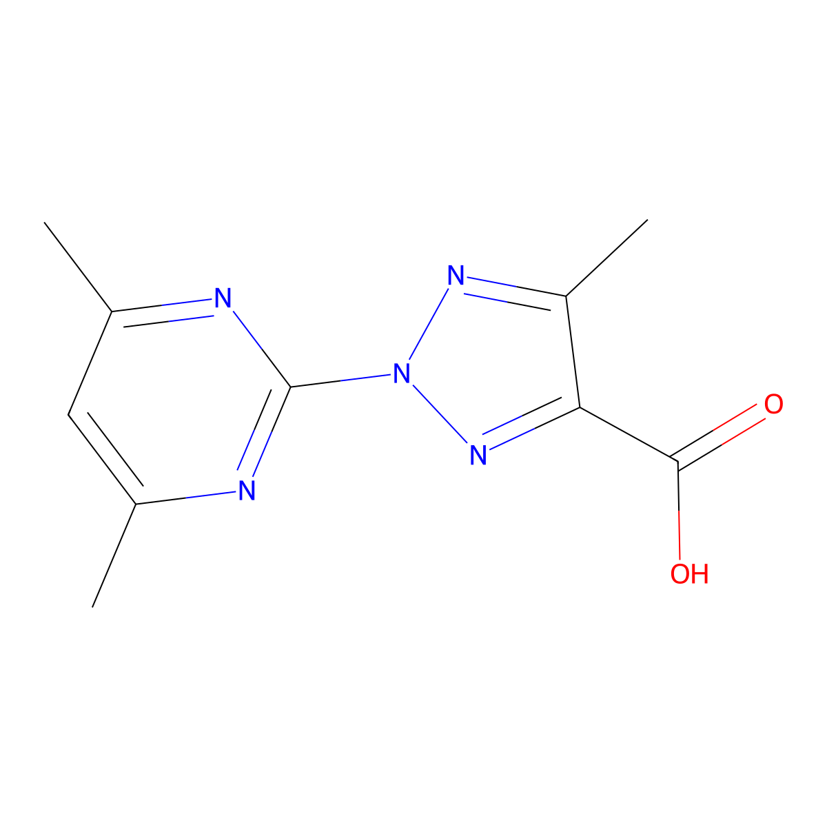 2-(4,6-Dimethylpyrimidin-2-yl)-5-methyl-2H-1,2,3-triazole-4-carboxylic acid molecular structure, CAS 1431729-56-4