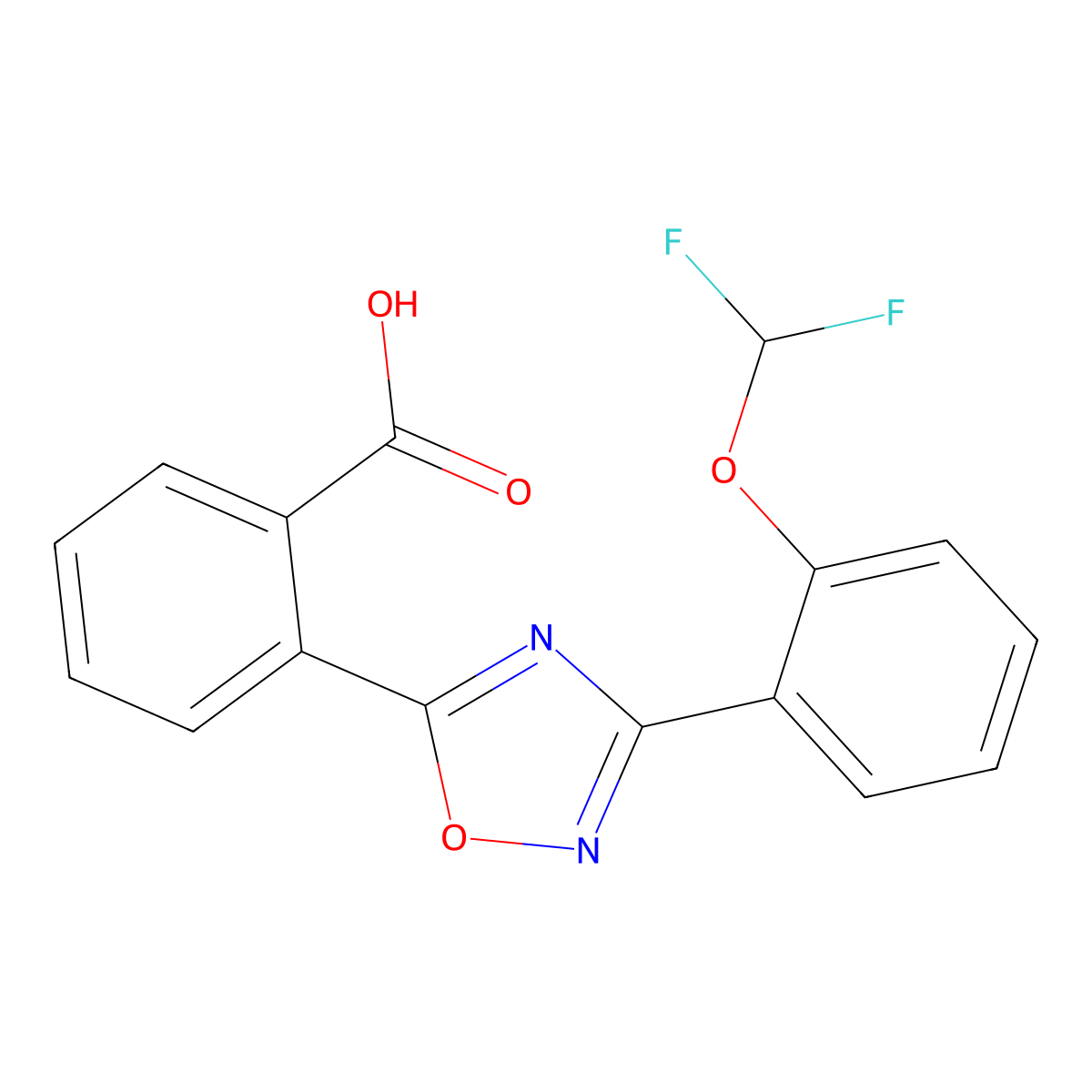 2-(3-(2-(Difluoromethoxy)phenyl)-1,2,4-oxadiazol-5-yl)benzoic acid molecular structure, CAS 1431729-60-0