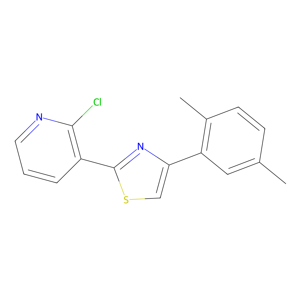 2-(2-Chloropyridin-3-yl)-4-(2,5-dimethylphenyl)thiazole molecular structure, CAS 1431729-67-7