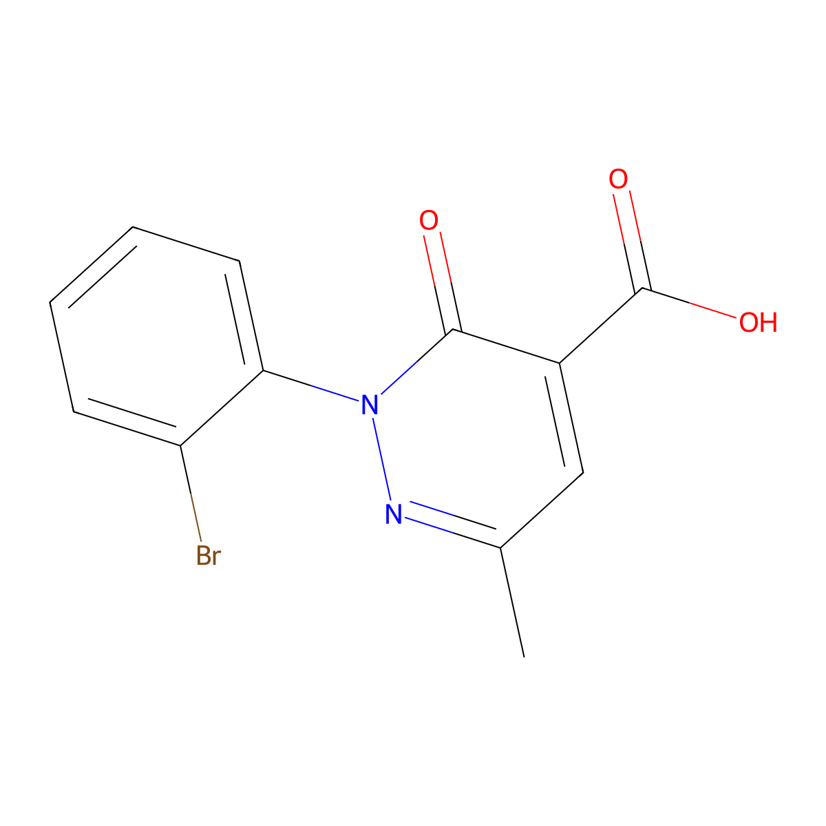 2-(2-Bromophenyl)-6-methyl-3-oxo-2,3-dihydropyridazine-4-carboxylic acid molecular structure, CAS 1431729-70-2