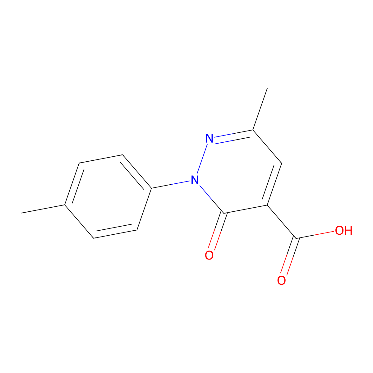 6-Methyl-3-oxo-2-(p-tolyl)-2,3-dihydropyridazine-4-carboxylic acid molecular structure, CAS 1431729-72-4
