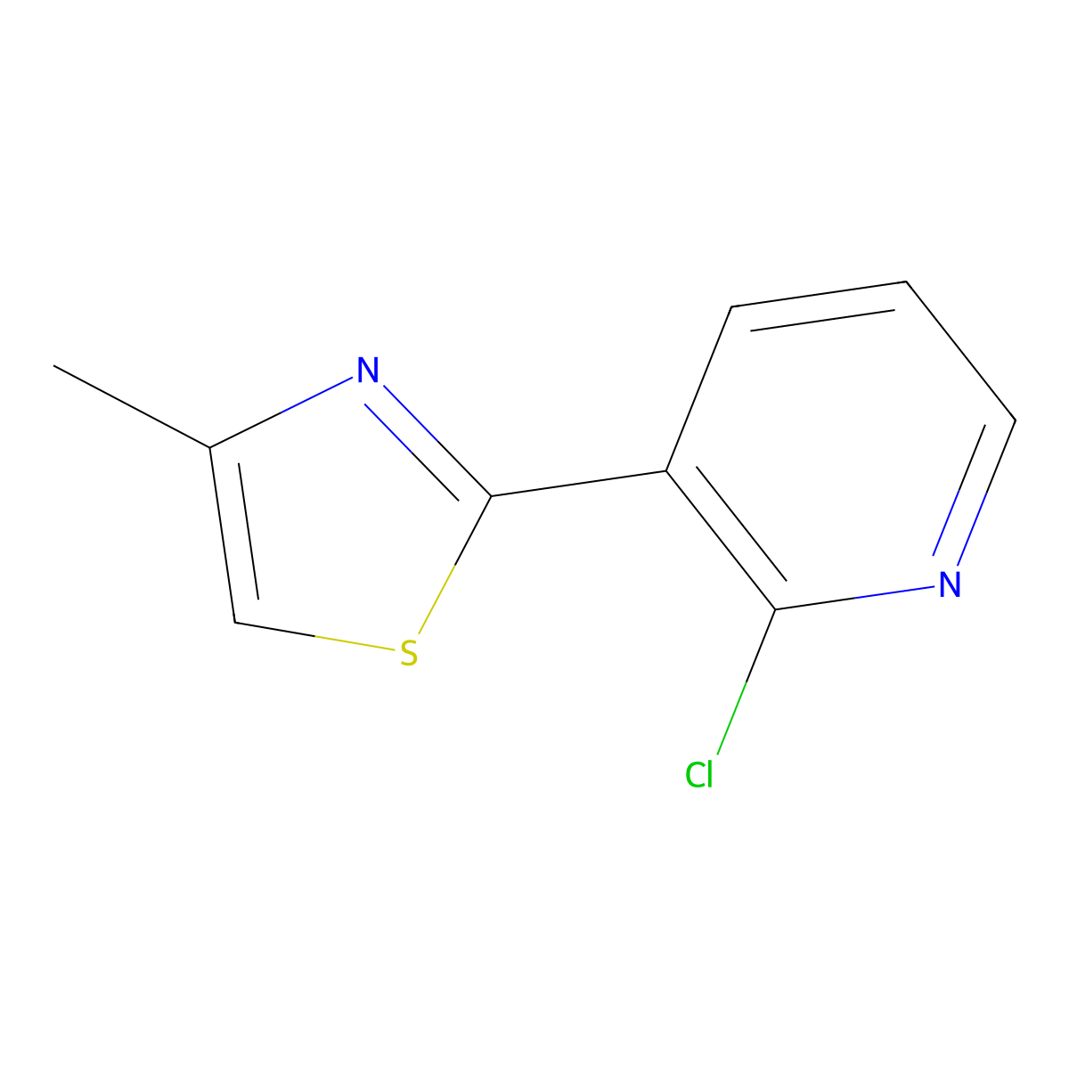 2-(2-Chloropyridin-3-yl)-4-methylthiazole molecular structure, CAS 1431729-77-9