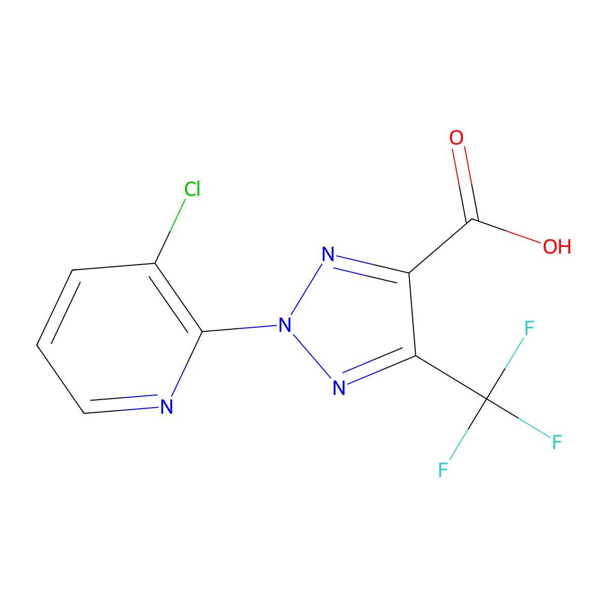 2-(3-Chloropyridin-2-yl)-5-(trifluoromethyl)-2H-1,2,3-triazole-4-carboxylic acid molecular structure, CAS 1431729-85-9