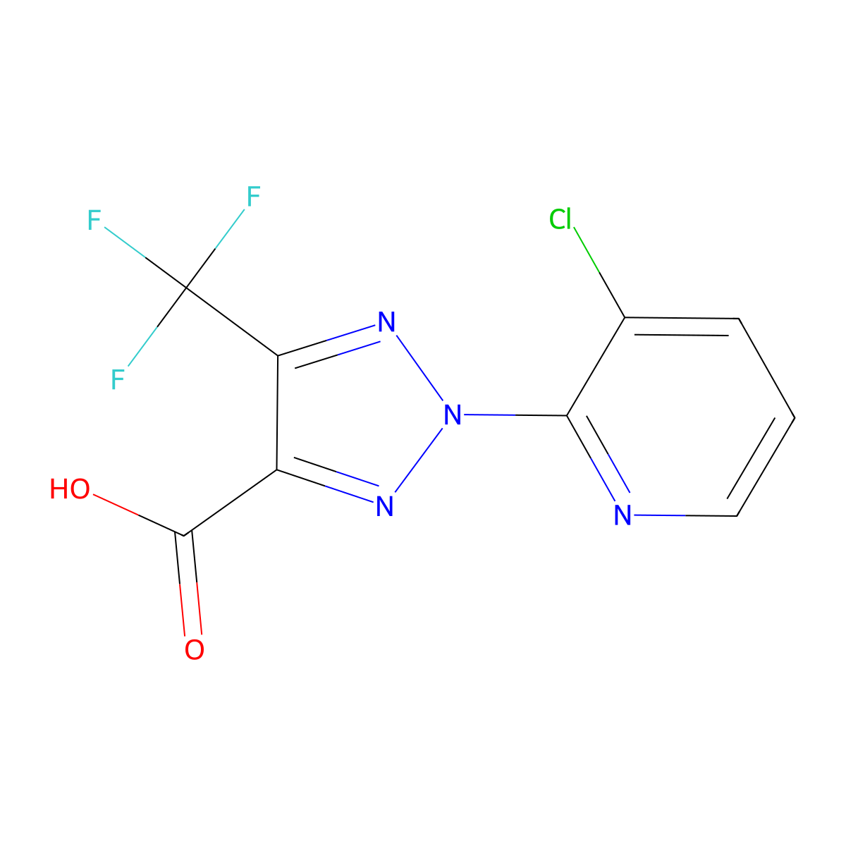 2-(3-Chloropyridin-2-yl)-5-(trifluoromethyl)-2H-1,2,3-triazole-4-carboxylic acid molecular structure, CAS 1431729-85-9
