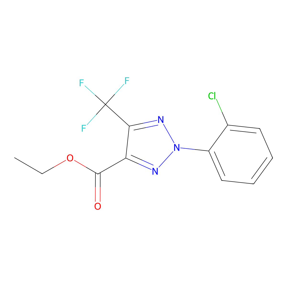 Ethyl 2-(2-chlorophenyl)-5-(trifluoromethyl)-2H-1,2,3-triazole-4-carboxylate molecular structure, CAS 1431729-86-0