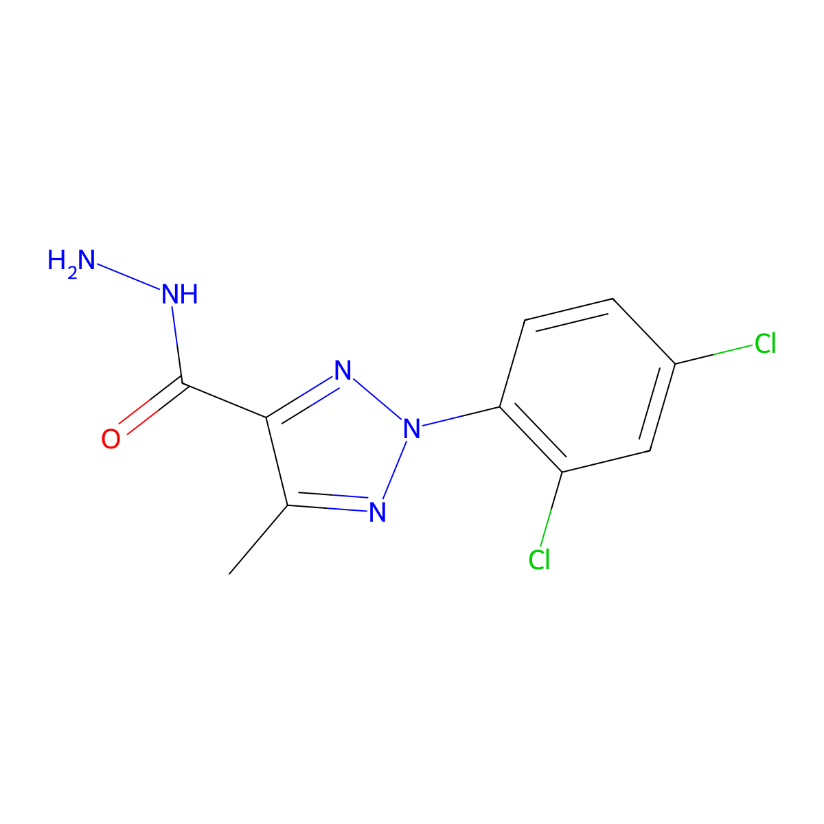 2-(2,4-Dichlorophenyl)-5-methyl-2H-1,2,3-triazole-4-carbohydrazide molecular structure, CAS 1431729-87-1