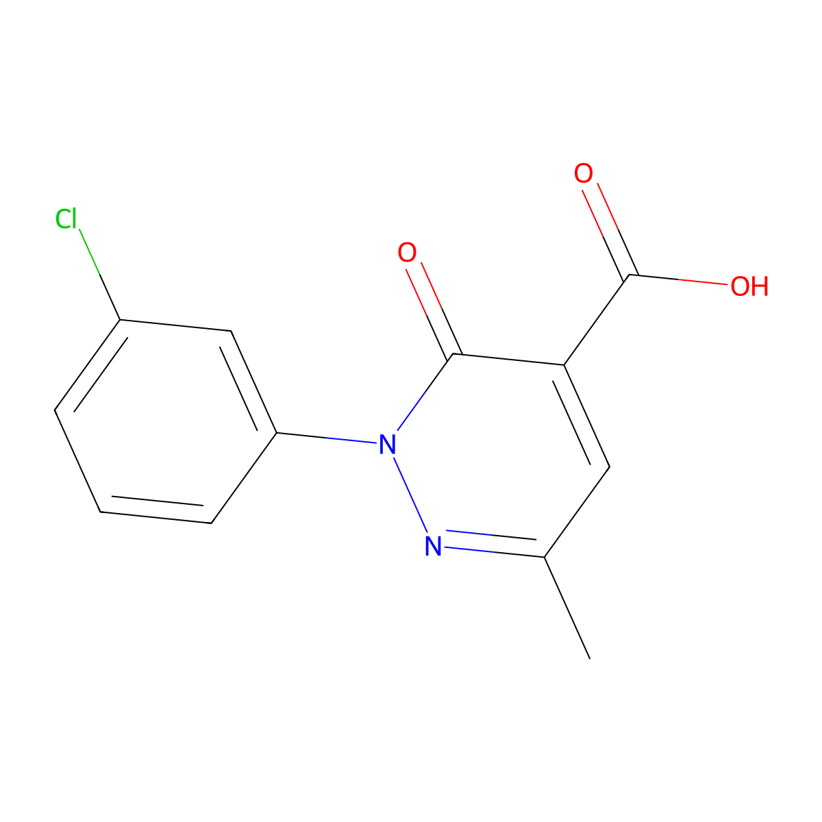 2-(3-Chlorophenyl)-6-methyl-3-oxo-2,3-dihydropyridazine-4-carboxylic acid molecular structure, CAS 1431729-95-1
