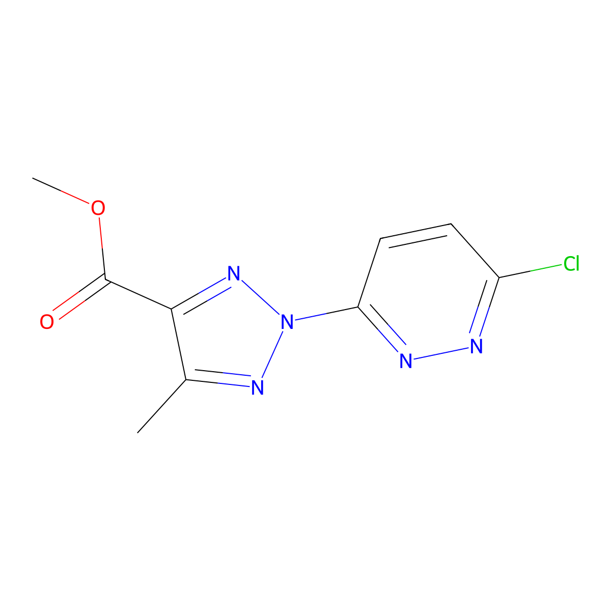 Methyl 2-(6-chloropyridazin-3-yl)-5-methyl-2H-1,2,3-triazole-4-carboxylate molecular structure, CAS 1431729-97-3