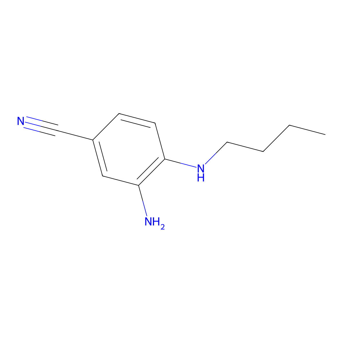 3-Amino-4-(butylamino)benzonitrile molecular structure, CAS 143173-92-6