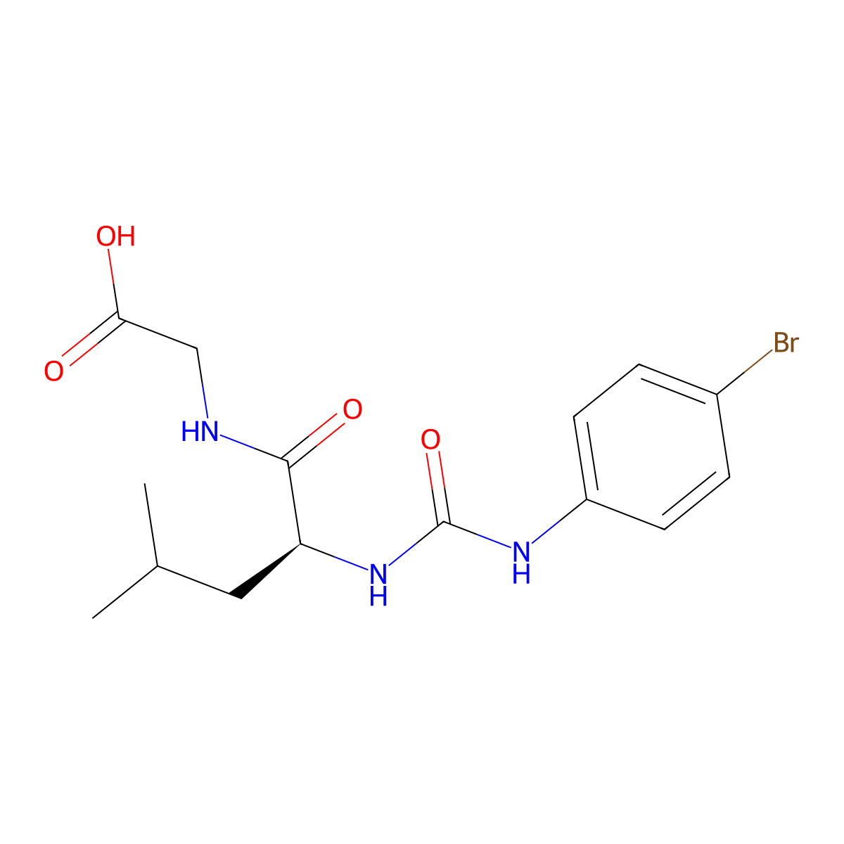 ((4-Bromophenyl)carbamoyl)-L-leucylglycine molecular structure, CAS 1431754-15-2