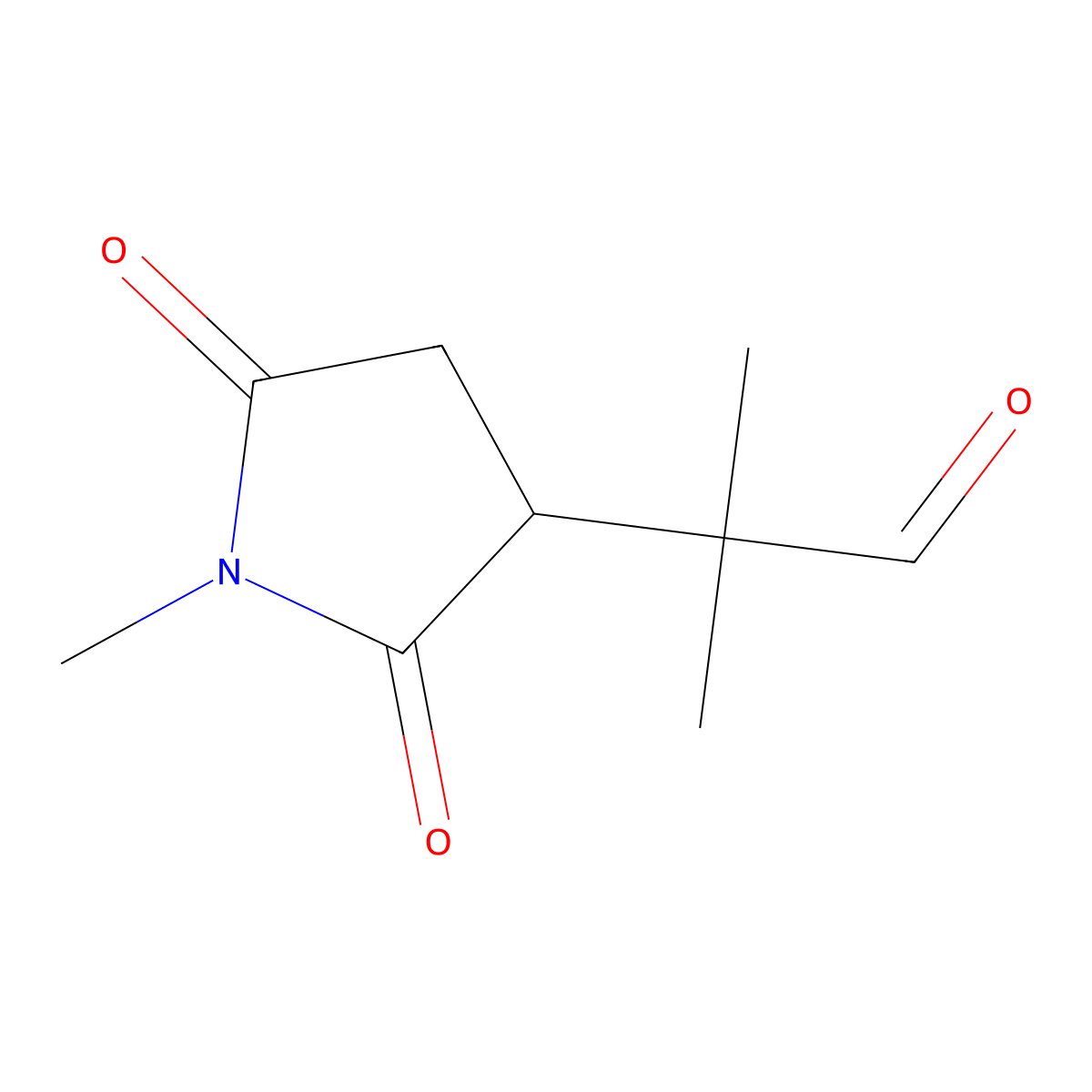 2-Methyl-2-(1-methyl-2,5-dioxopyrrolidin-3-yl)propanal molecular structure, CAS 1431769-37-7
