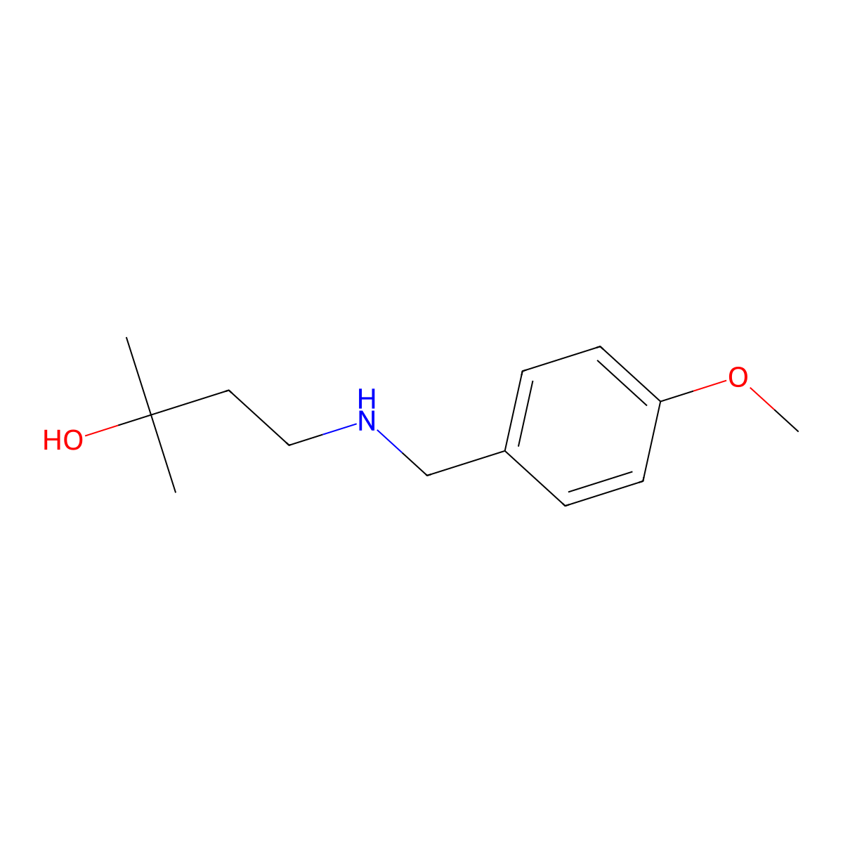 4-{[(4-Methoxyphenyl)methyl]amino}-2-methylbutan-2-ol molecular structure, CAS 1431789-82-0