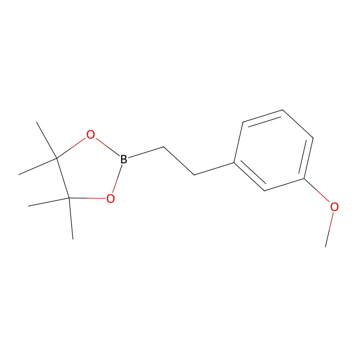 2-[2-(3-Methoxyphenyl)ethyl]-4,4,5,5-tetramethyl-1,3,2-dioxaborolane molecular structure, CAS 1431792-82-3