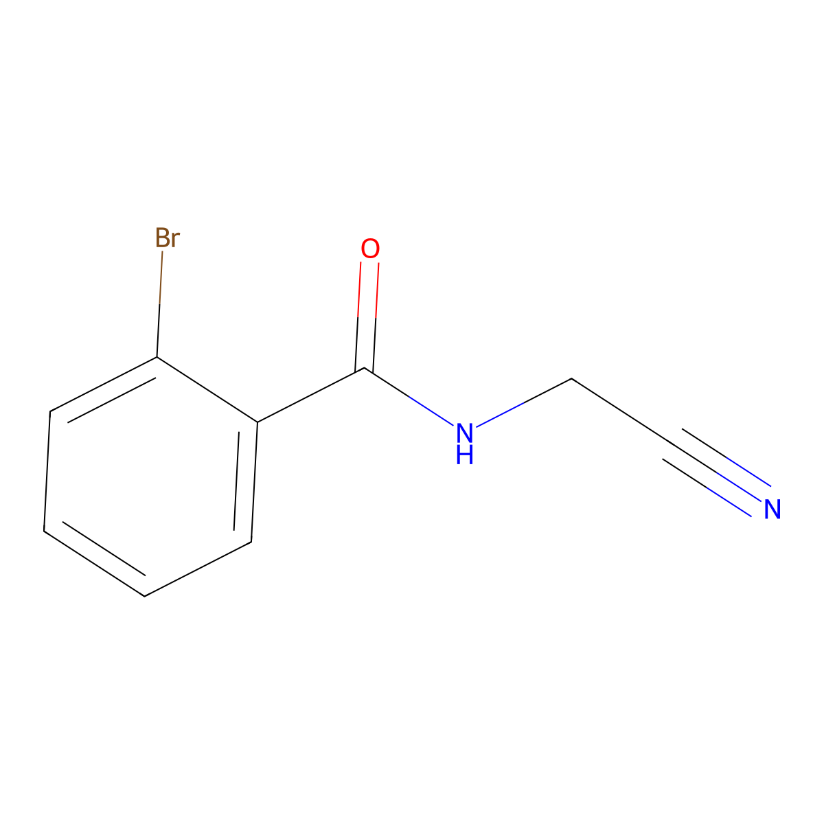 2-bromo-N-(cyanomethyl)benzamide molecular structure, CAS 143183-01-1