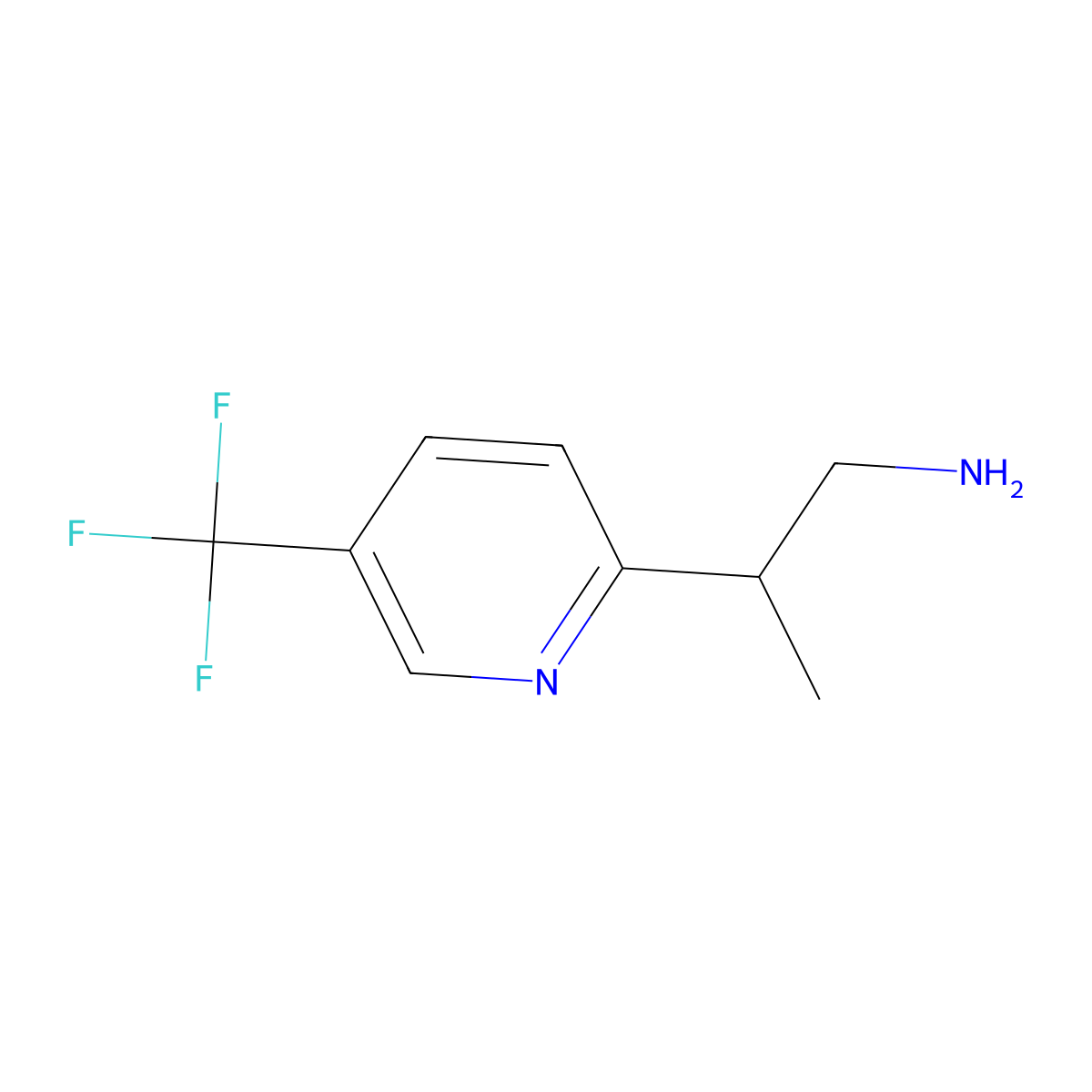 2-[5-(Trifluoromethyl)pyridin-2-yl]propan-1-amine molecular structure, CAS 1431837-82-9