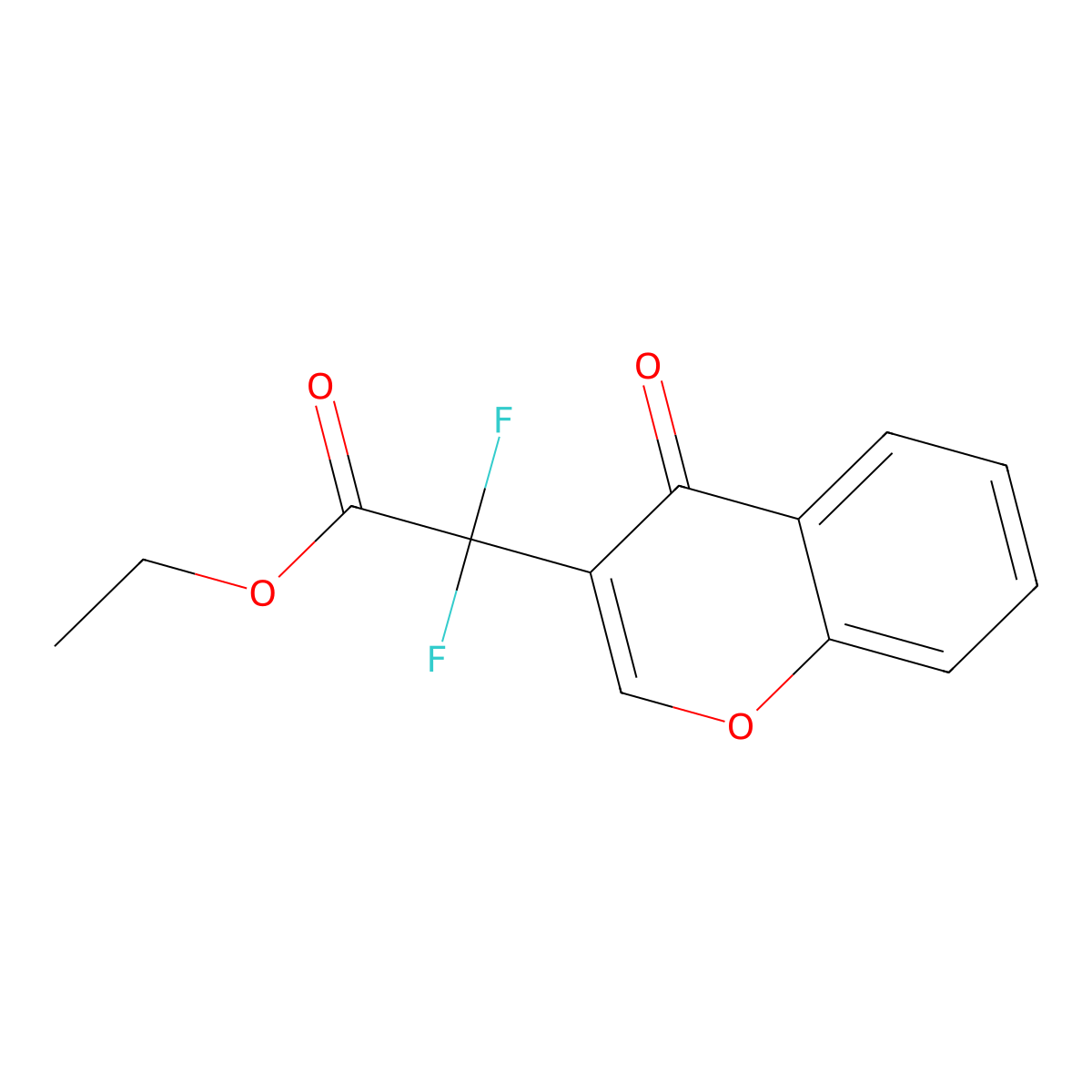 Ethyl 2,2-difluoro-2-(4-oxochromen-3-yl)acetate molecular structure, CAS 1431841-88-1