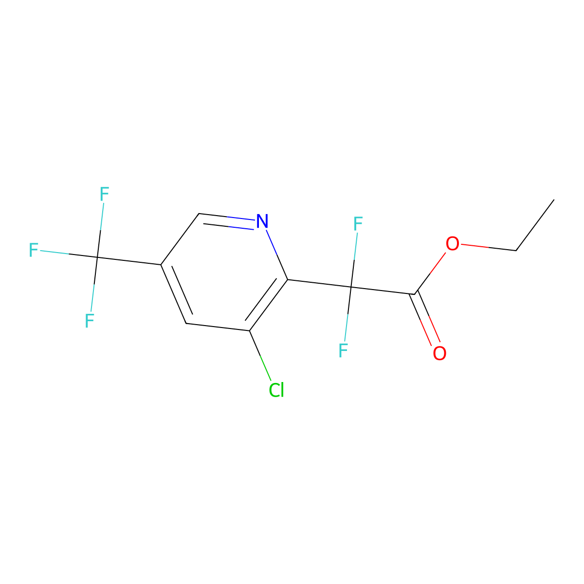 Ethyl 2-[3-chloro-5-(trifluoromethyl)pyridin-2-yl]-2,2-difluoroacetate molecular structure, CAS 1431842-79-3