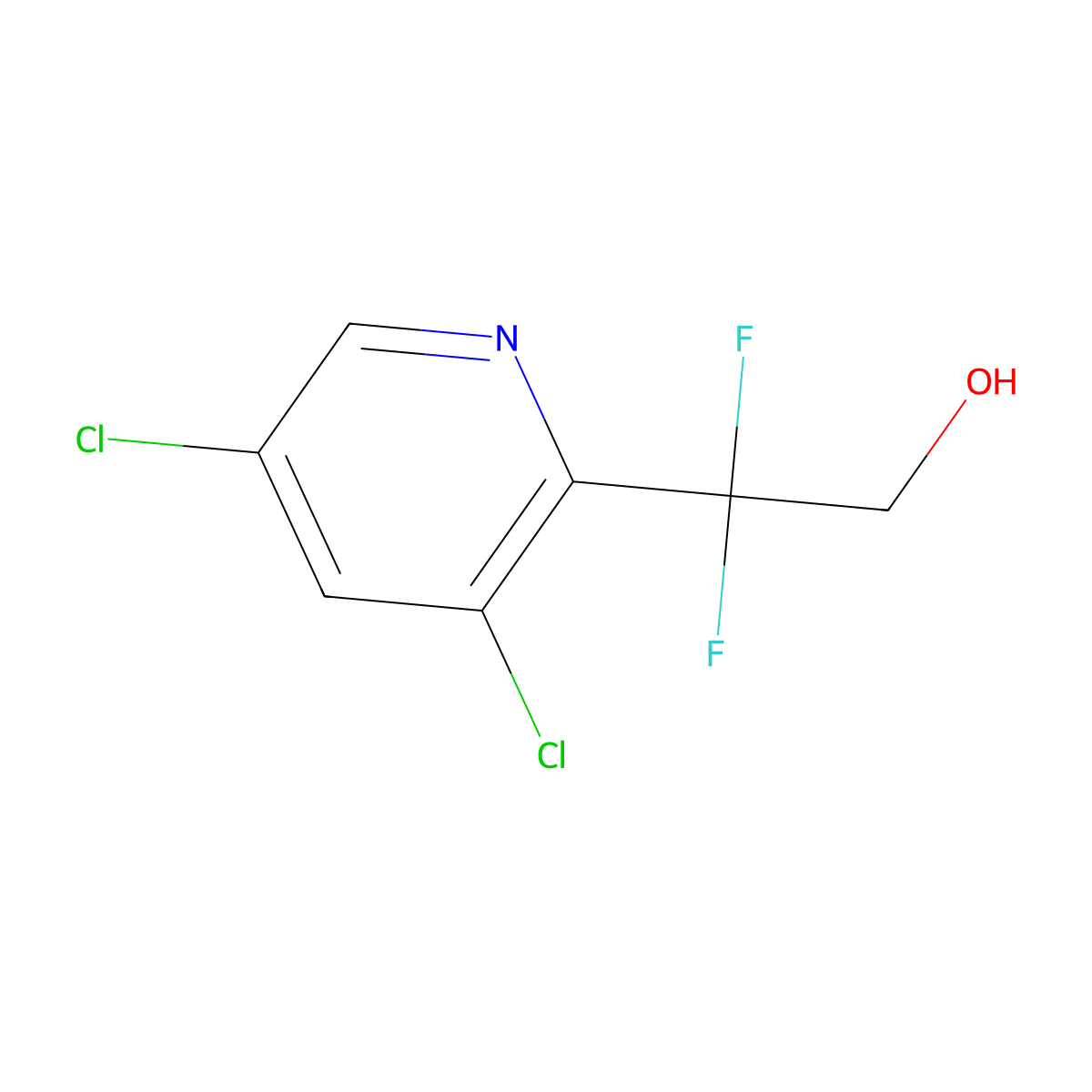 2-(3,5-Dichloropyridin-2-yl)-2,2-difluoroethan-1-ol molecular structure, CAS 1431842-80-6