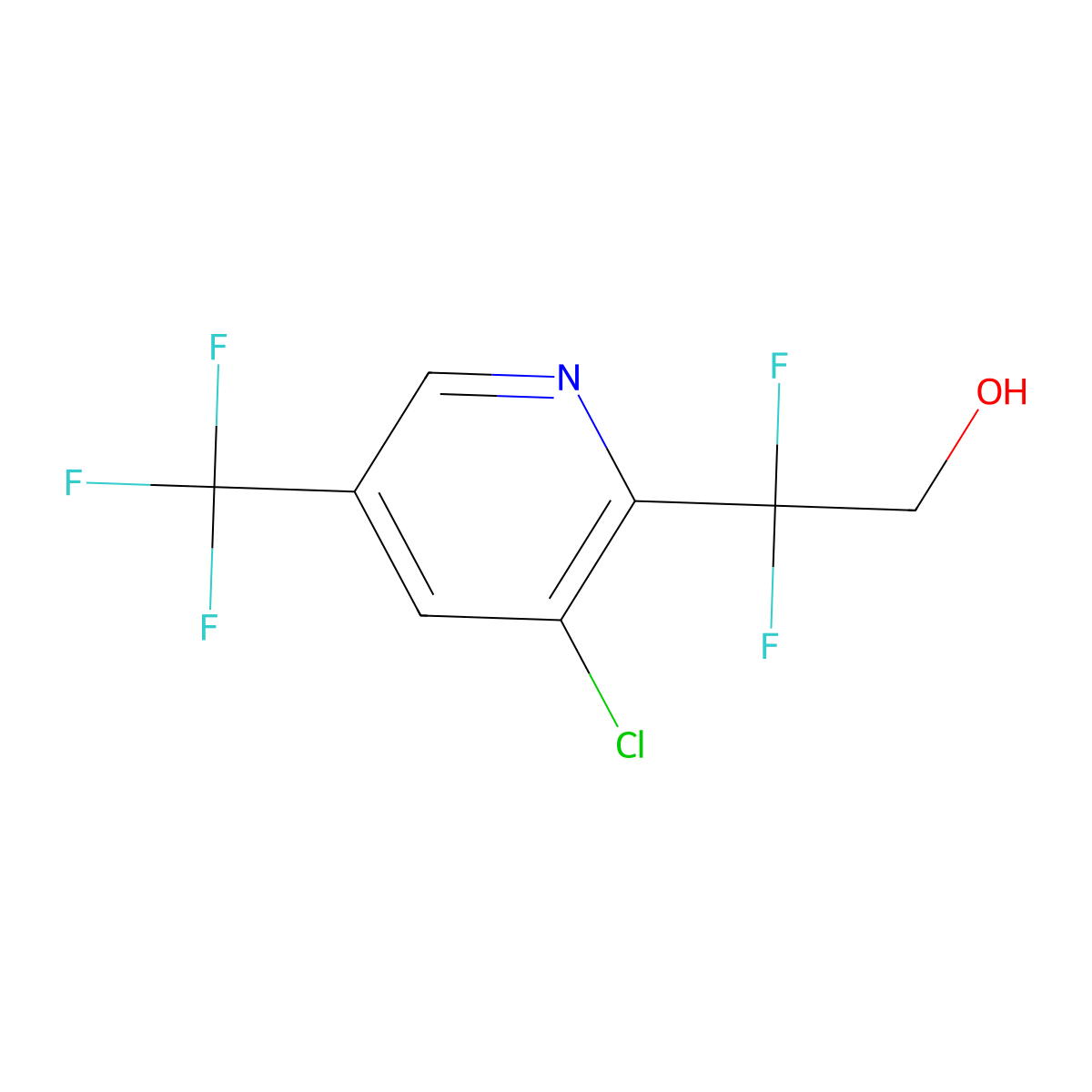 2-(3-Chloro-5-(trifluoromethyl)pyridin-2-yl)-2,2-difluoroethanol molecular structure, CAS 1431842-81-7