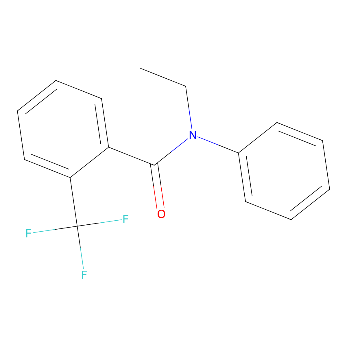N-ethyl-N-phenyl-2-(trifluoromethyl)benzamide molecular structure, CAS 1431849-15-8