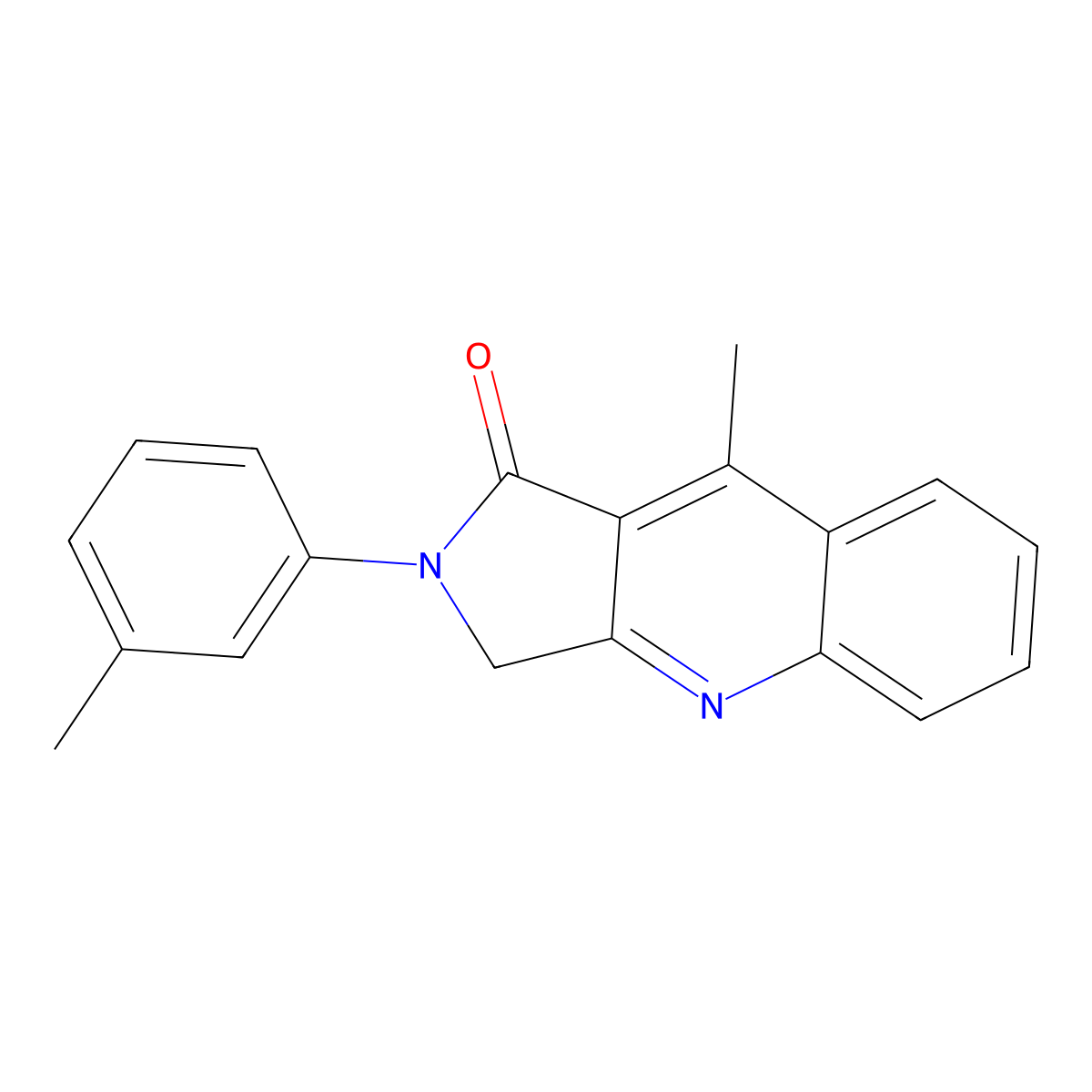 9-methyl-2-(3-methylphenyl)-2,3-dihydro-1H-pyrrolo[3,4-b]quinolin-1-one molecular structure, CAS 1431849-69-2