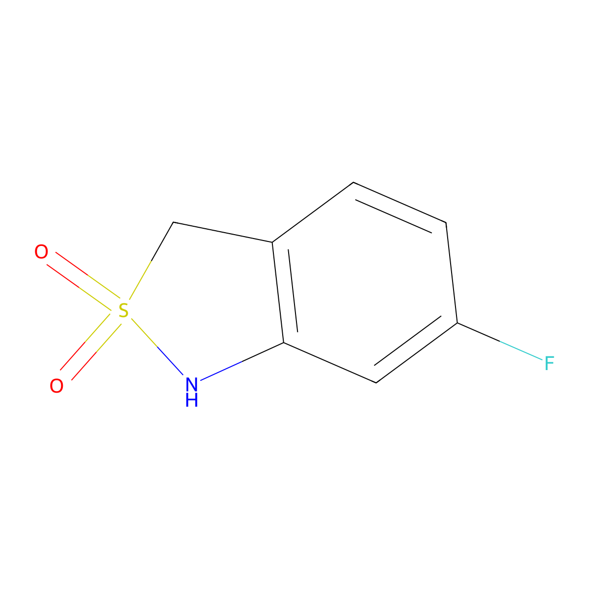 6-Fluoro-1,3-dihydro-2lambda6,1-benzothiazole-2,2-dione molecular structure, CAS 143185-05-1