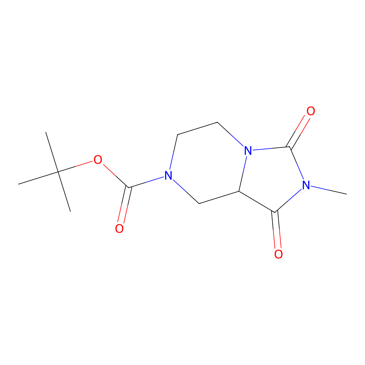 tert-butyl 2-methyl-1,3-dioxohexahydroimidazo[1,5-a]pyrazine-7(1H)-carboxylate molecular structure, CAS 1431861-88-9