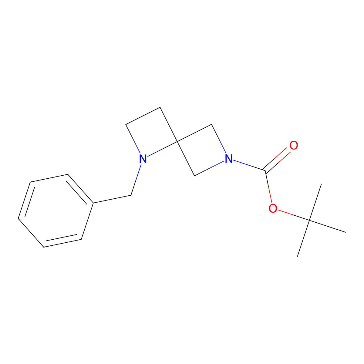 tert-Butyl 1-benzyl-1,6-diazaspiro[3.3]heptane-6-carboxylate molecular structure, CAS 1431868-59-5