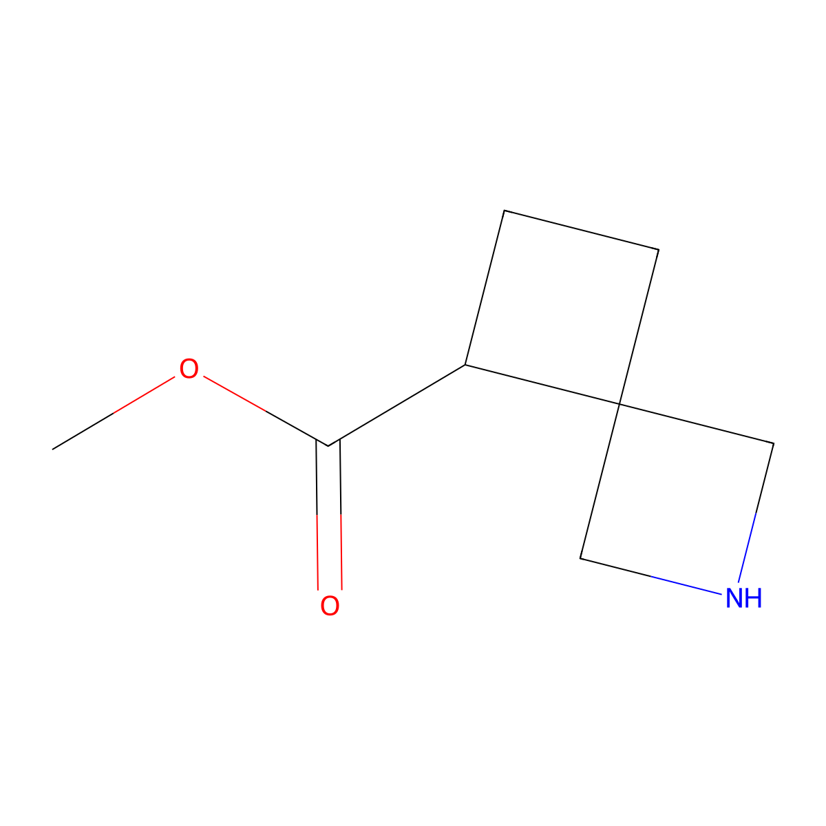 Methyl 2-azaspiro[3.3]heptane-5-carboxylate molecular structure, CAS 1431868-78-8