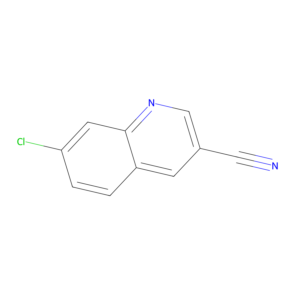 7-Chloroquinoline-3-carbonitrile molecular structure, CAS 1431869-27-0