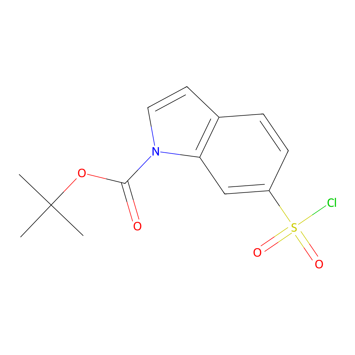 tert-butyl 6-(chlorosulfonyl)-1H-indole-1-carboxylate molecular structure, CAS 1431877-56-3
