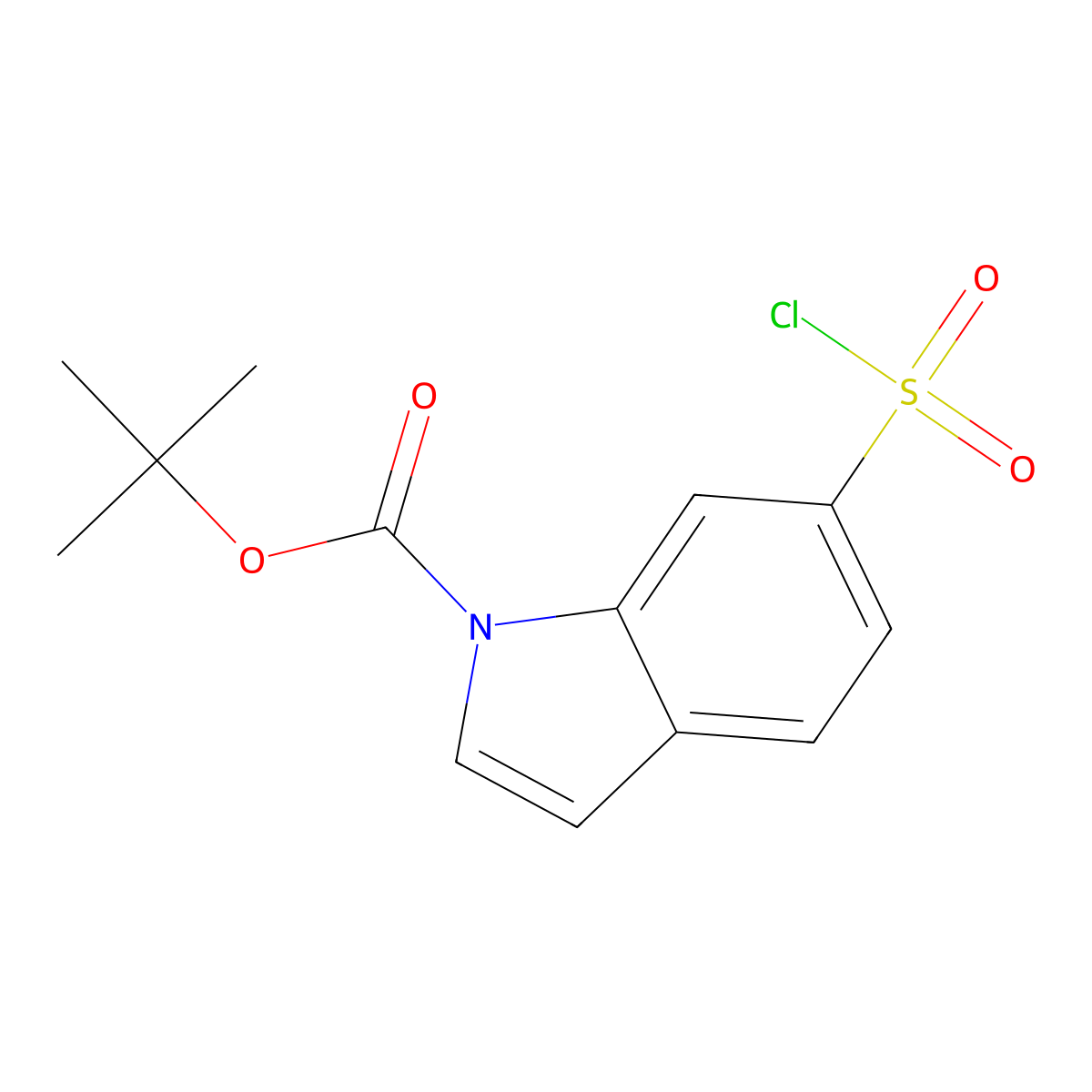 tert-butyl 6-(chlorosulfonyl)-1H-indole-1-carboxylate molecular structure, CAS 1431877-56-3