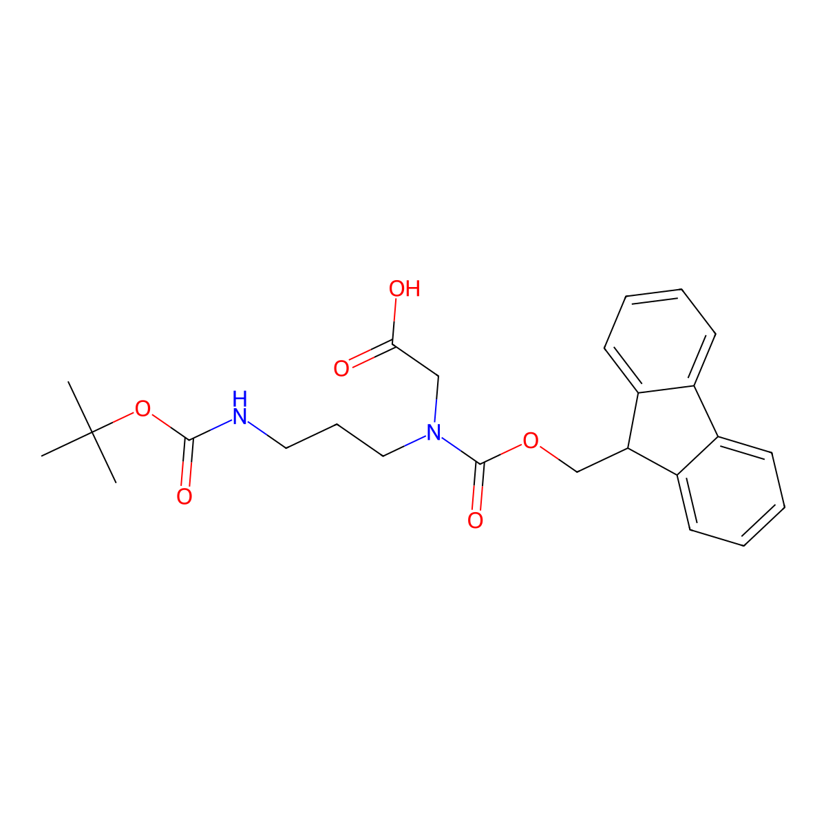 Fmoc-N-(3-Boc-aminopropyl)-Gly-OH molecular structure, CAS 143192-31-8