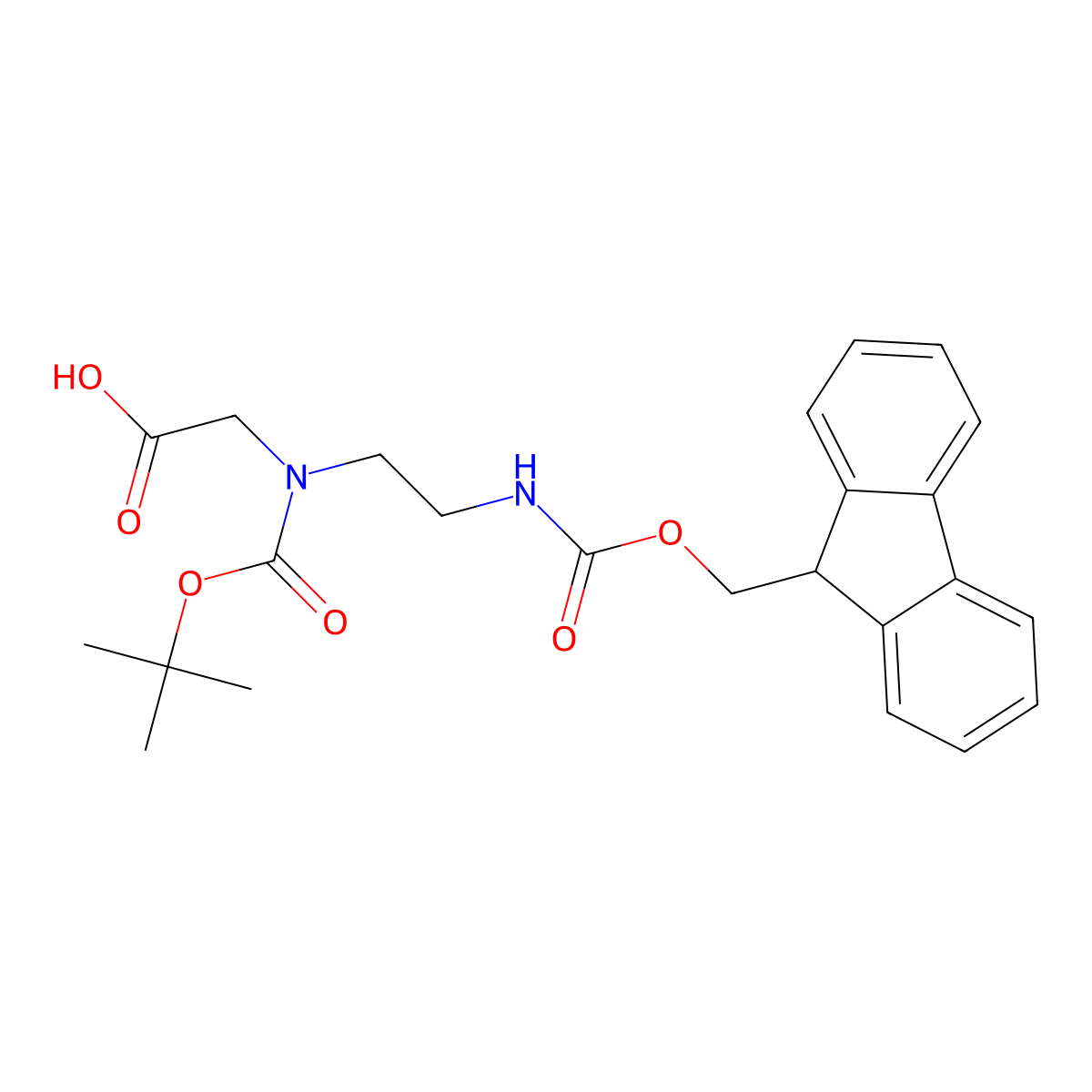 Boc-n-(2-fmoc-aminoethyl)glycine molecular structure, CAS 143192-34-1