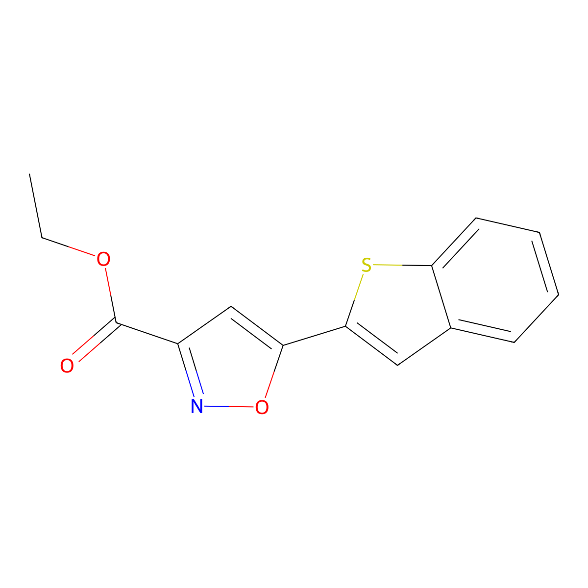 Ethyl 5-(2-Benzothienyl)isoxazole-3-carboxylate molecular structure, CAS 1431935-32-8