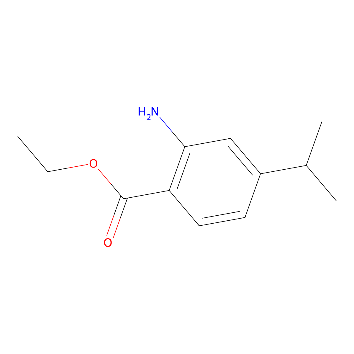 Ethyl 2-amino-4-(propan-2-yl)benzoate molecular structure, CAS 1431936-93-4