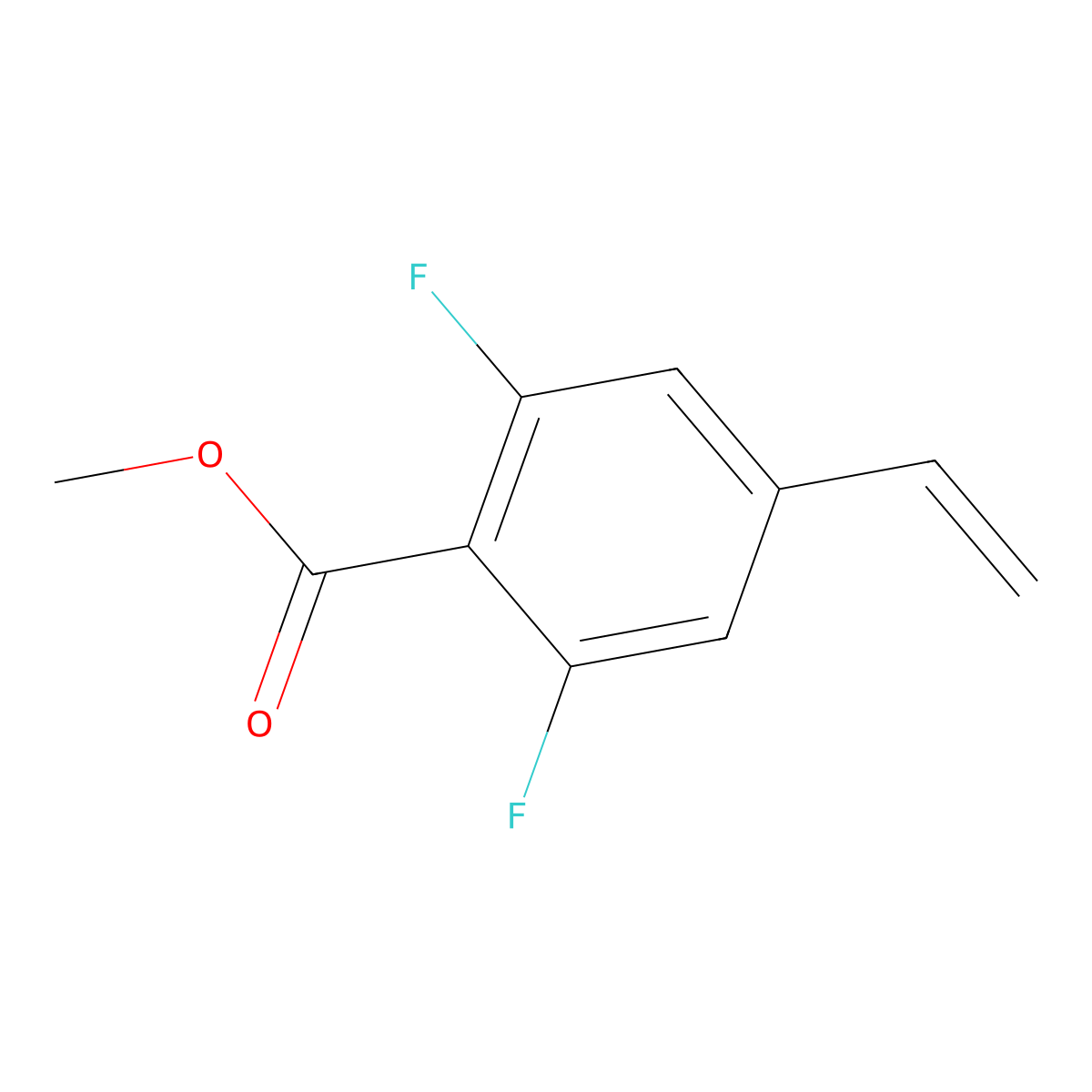Methyl 2,6-difluoro-4-vinylbenzoate molecular structure, CAS 1431948-81-0