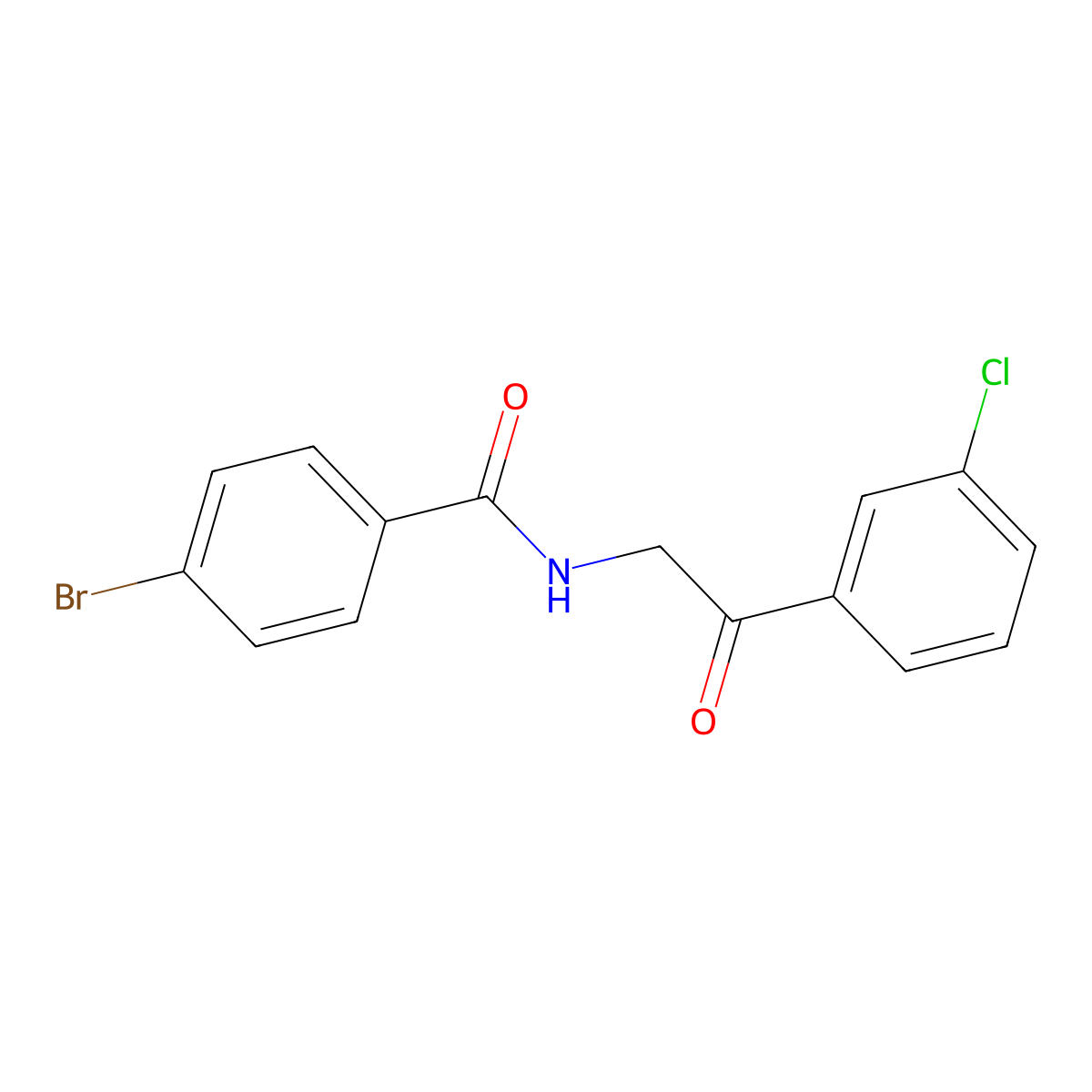 4-bromo-N-[2-(3-chlorophenyl)-2-oxoethyl]benzamide molecular structure, CAS 1431953-23-9