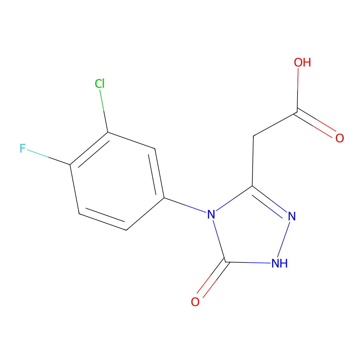 2-(4-(3-Chloro-4-fluorophenyl)-5-oxo-4,5-dihydro-1H-1,2,4-triazol-3-yl)acetic acid molecular structure, CAS 1431953-77-3
