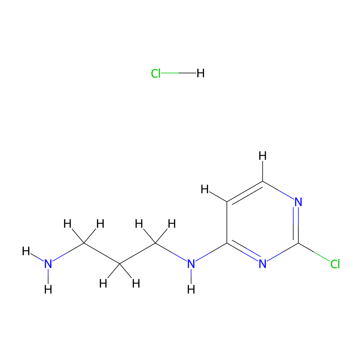 N1-(2-chloropyrimidin-4-yl)propane-1,3-diamine hydrochloride molecular structure, CAS 1431960-89-2