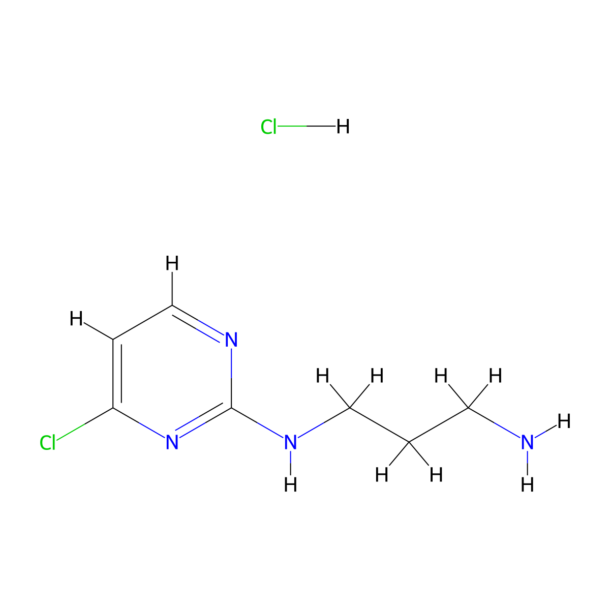 N1-(4-chloropyrimidin-2-yl)propane-1,3-diamine hydrochloride molecular structure, CAS 1431960-90-5
