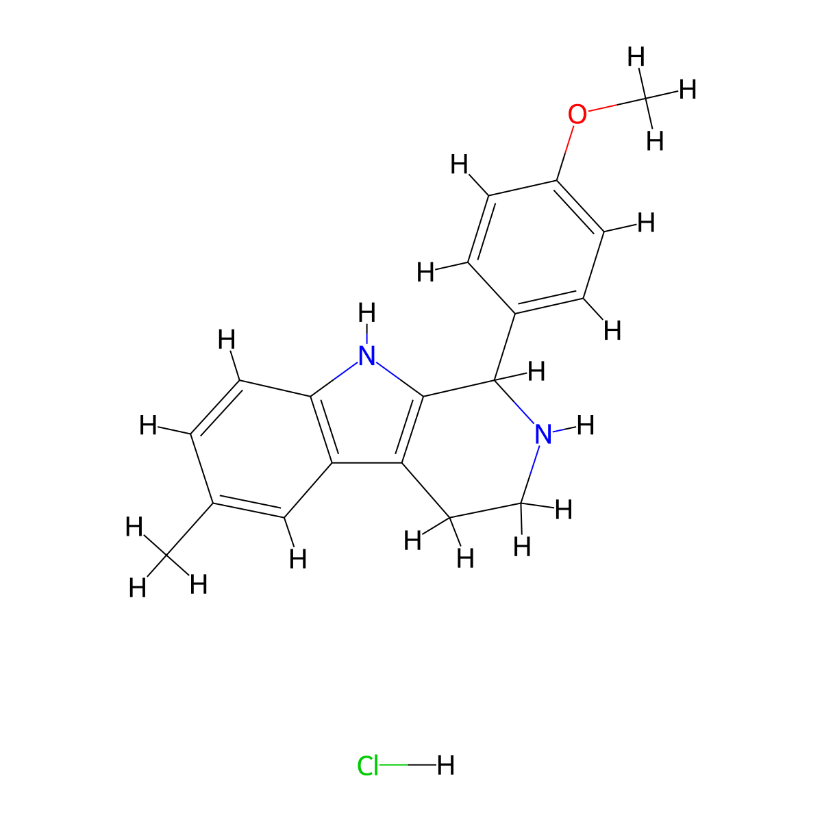 1-(4-Methoxyphenyl)-6-methyl-2,3,4,9-tetrahydro-1H-beta-carboline hydrochloride molecular structure, CAS 1431962-16-1
