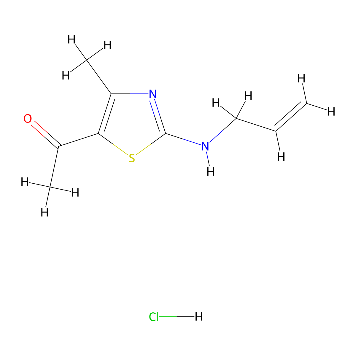 1-[2-(Allylamino)-4-methyl-1,3-thiazol-5-yl]ethanone hydrochloride molecular structure, CAS 1431962-19-4