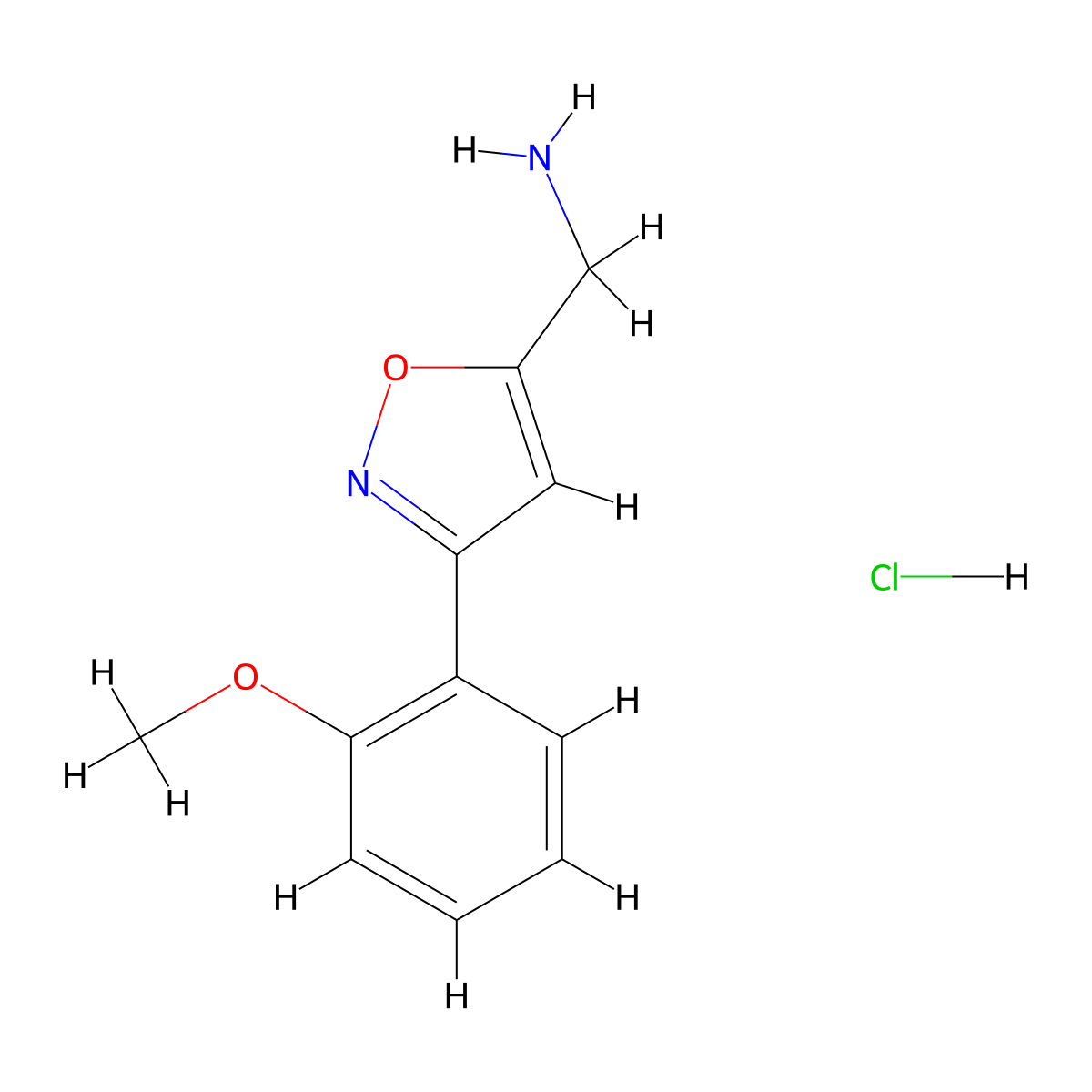 {[3-(2-Methoxyphenyl)-5-isoxazolyl]methyl}amine hydrochloride molecular structure, CAS 1431962-29-6