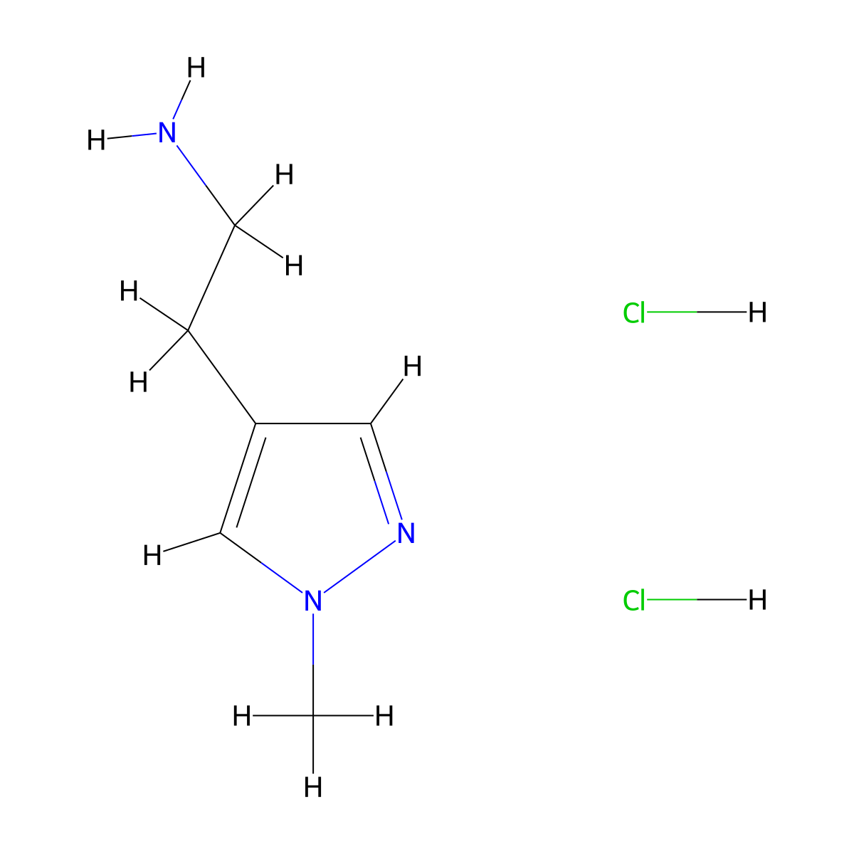 2-(1-methyl-1H-pyrazol-4-yl)ethan-1-amine dihydrochloride molecular structure, CAS 1431962-30-9
